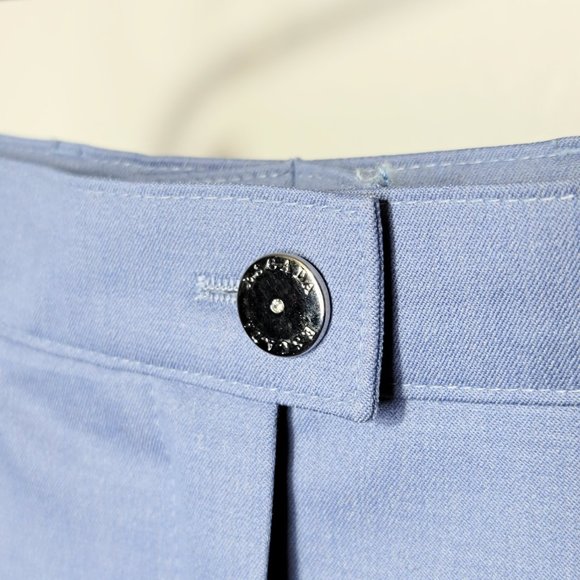 Escada Vintage 80s Light Gray Blue White & Silver Label Wool Blend Pants Size 40 - Picture 3 of 10